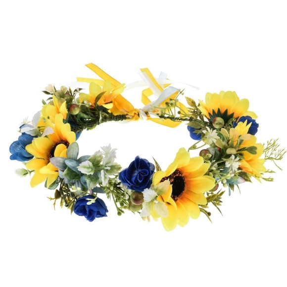 Accessories - Sunflower Flower Crown Halo Pregnancy Bridal Flower Girl Headpiece Photo Prop